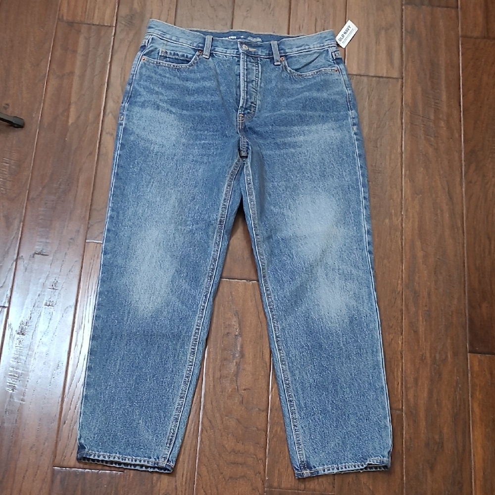 NWT Old Navy Extra High-Rise Sky-Hi Straight Button Fly Jeans size 10